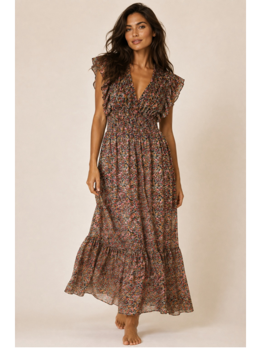 BB Dakota Floral Maxi Black Parisian Old Money Boho Romantic Cottagecore Western